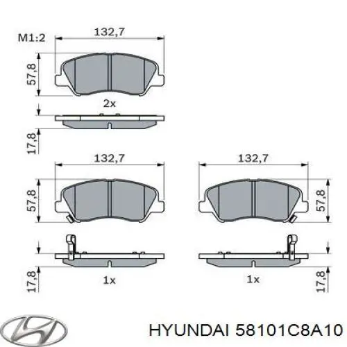 Sapatas do freio dianteiras de disco Hyundai/Kia 58101C8A10 preço, a partir de 41,59 USD