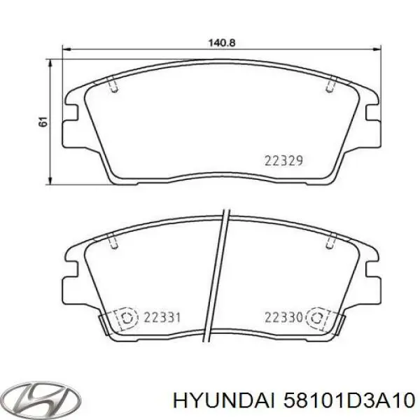 Sapatas do freio dianteiras de disco Hyundai/Kia 58101D3A10 preço, a partir de 24,46 USD