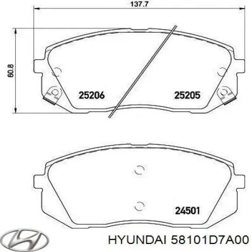 Sapatas do freio dianteiras de disco Hyundai/Kia 58101D7A00 preço, a partir de 40,36 USD