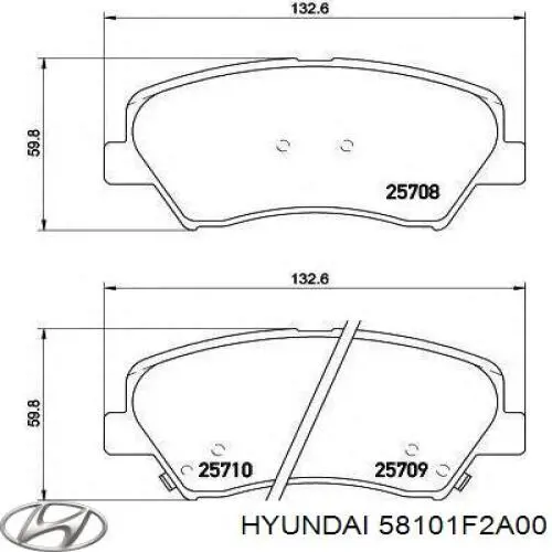 58101F2A00 Hyundai/Kia Sapatas do freio dianteiras de disco
