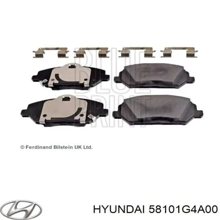 58101G4A00 Hyundai/Kia Sapatas do freio dianteiras de disco