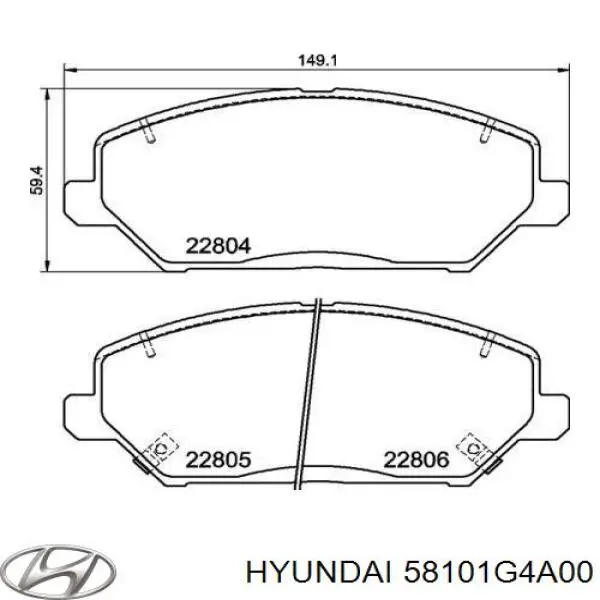 Sapatas do freio dianteiras de disco Hyundai/Kia 58101G4A00 preço, a partir de 36,16 USD