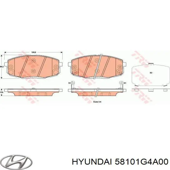 Compre 58101G4A00 Hyundai/Kia Sapatas do freio dianteiras de disco