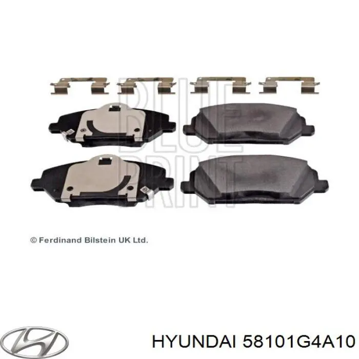 58101G4A10 Hyundai/Kia Sapatas do freio dianteiras de disco