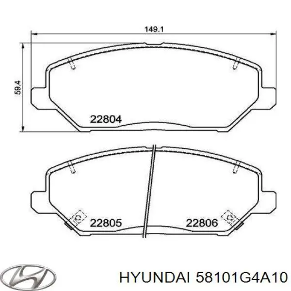 Sapatas do freio dianteiras de disco Hyundai/Kia 58101G4A10 preço, a partir de 39,02 USD