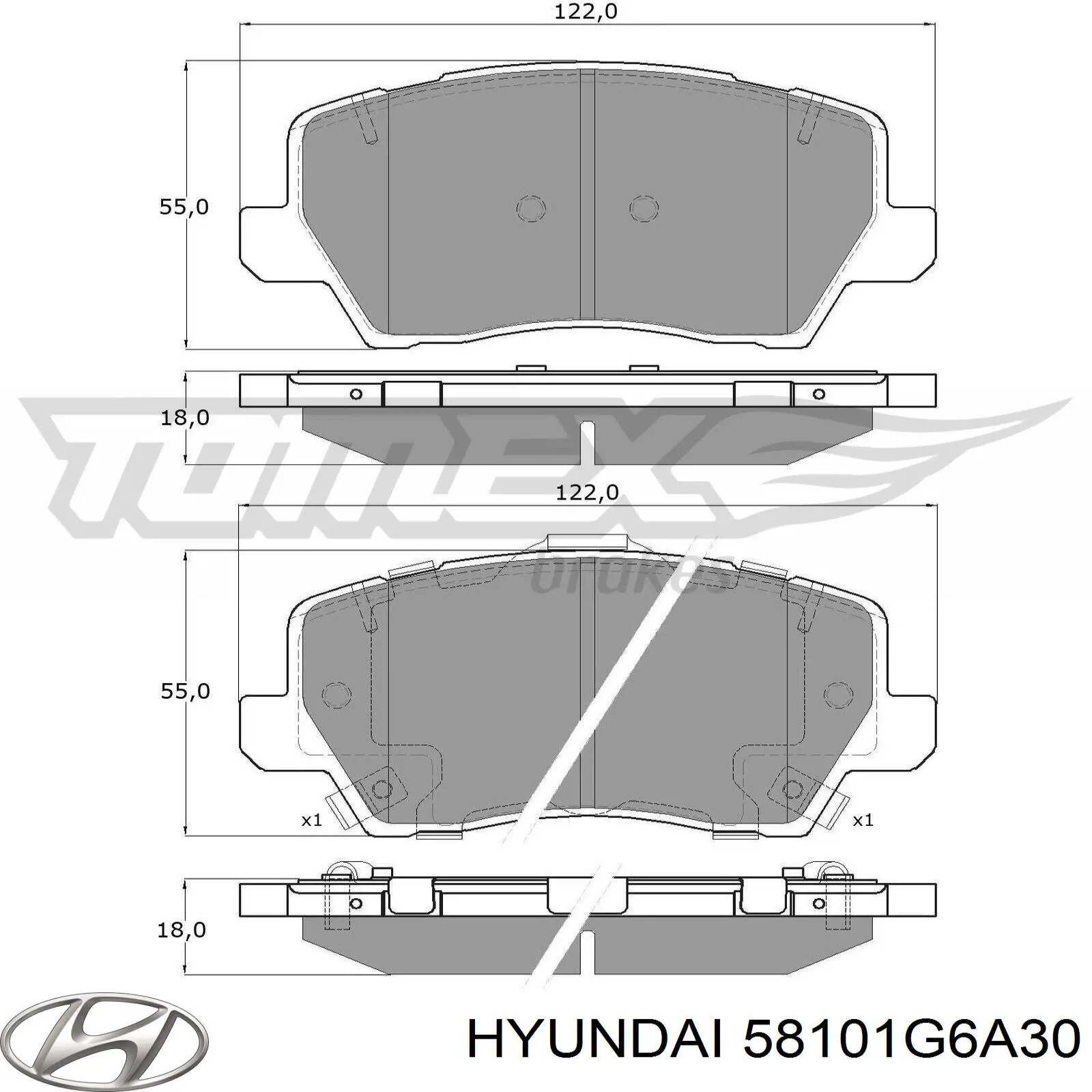 Compre 58101G6A30 Hyundai/Kia Sapatas do freio dianteiras de disco