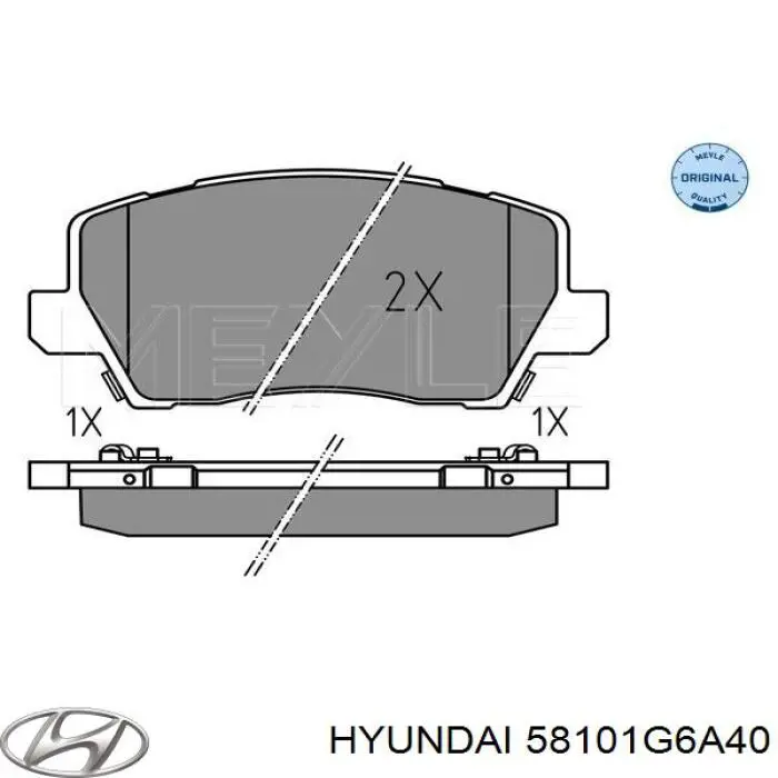 58101G6A40 Hyundai/Kia Sapatas do freio dianteiras de disco