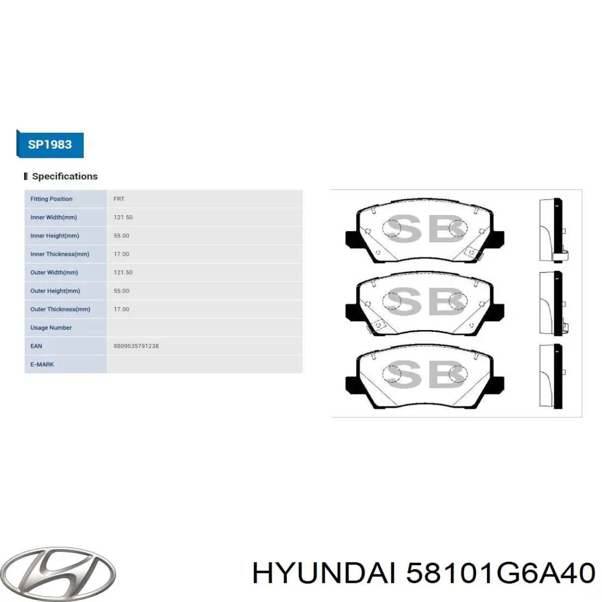 Sapatas do freio dianteiras de disco Hyundai/Kia 58101G6A40 preço, a partir de 27,25 USD