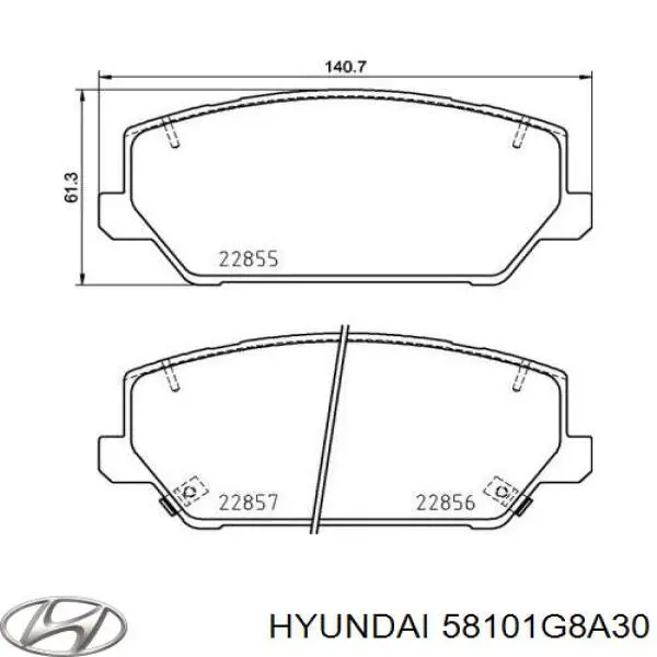 58101G8A30 Hyundai/Kia Sapatas do freio dianteiras de disco
