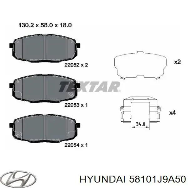 Sapatas do freio dianteiras de disco Hyundai/Kia 58101J9A50 preço, a partir de 23,77 USD