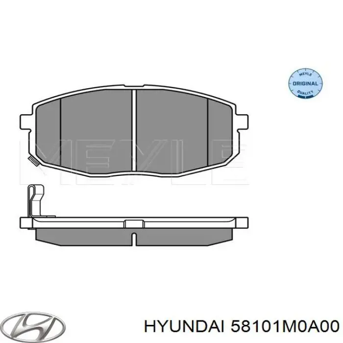 58101M0A00 Hyundai/Kia Sapatas do freio dianteiras de disco