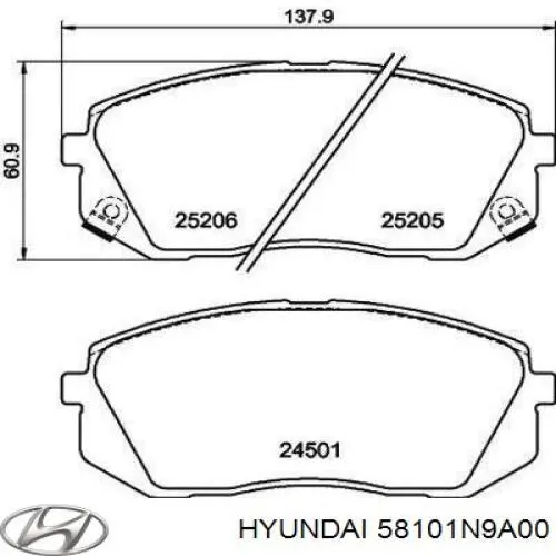 Compre 58101AOA50 Hyundai/Kia Sapatas do freio dianteiras de disco