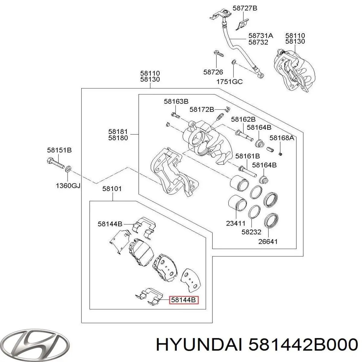 Kit de molas de fixação de sapatas de disco dianteiras Hyundai/Kia 581442B000 preço, a partir de 10,50 USD