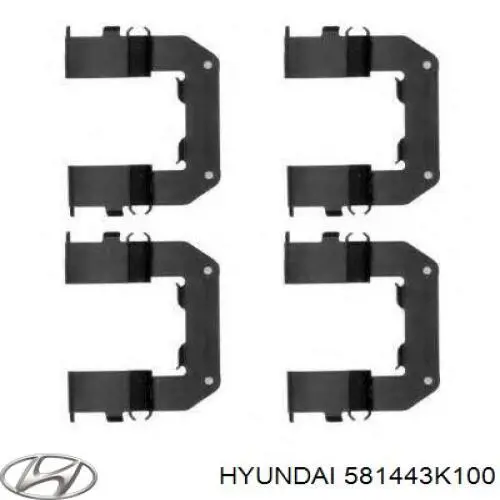 581443K100 Hyundai/Kia Kit de molas de fixação de sapatas de disco dianteiras