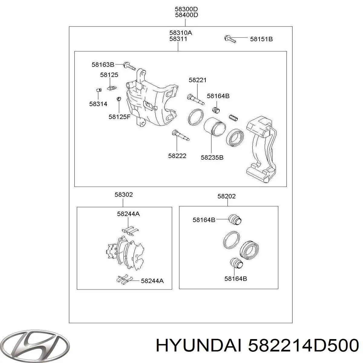 582214D500 Hyundai/Kia Guia superior de suporte traseiro