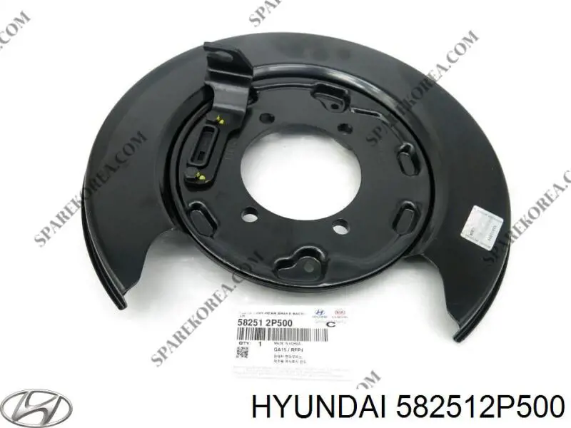 582512P500 Hyundai/Kia Proteção esquerda do freio de disco traseiro