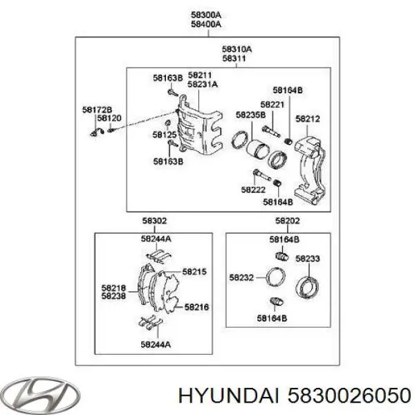 Suporte do freio traseiro esquerdo Hyundai/Kia 5830026050 preço, a partir de 56,18 USD