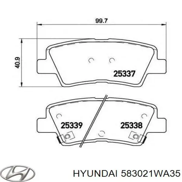 583021WA35 Hyundai/Kia Sapatas do freio traseiras de disco