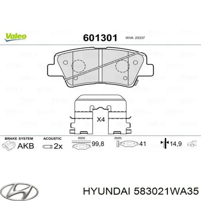 Compre 583021WA35 Hyundai/Kia Sapatas do freio traseiras de disco