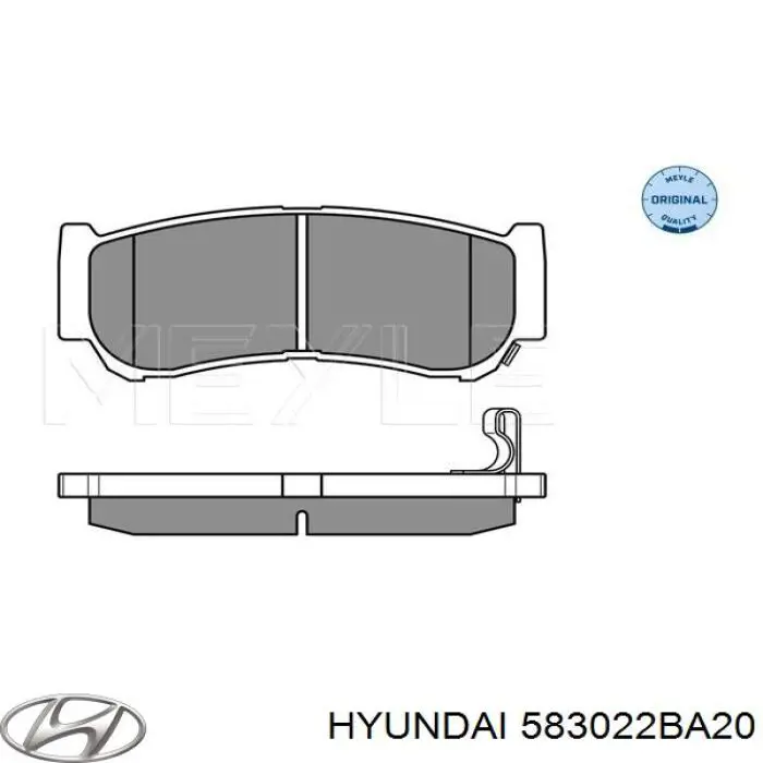 583022BA20 Hyundai/Kia Sapatas do freio traseiras de disco