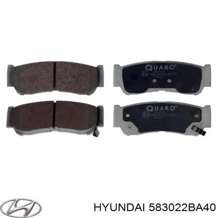 583022BA40 Hyundai/Kia Sapatas do freio traseiras de disco