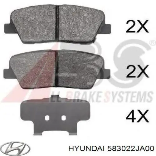 Sapatas do freio traseiras de disco Hyundai/Kia 583022JA00 preço, a partir de 23,26 USD