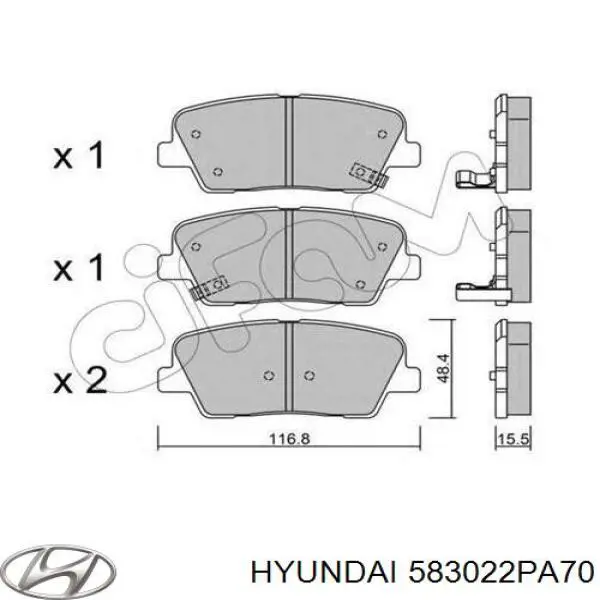 Compre 583022PA70 Hyundai/Kia Sapatas do freio traseiras de disco