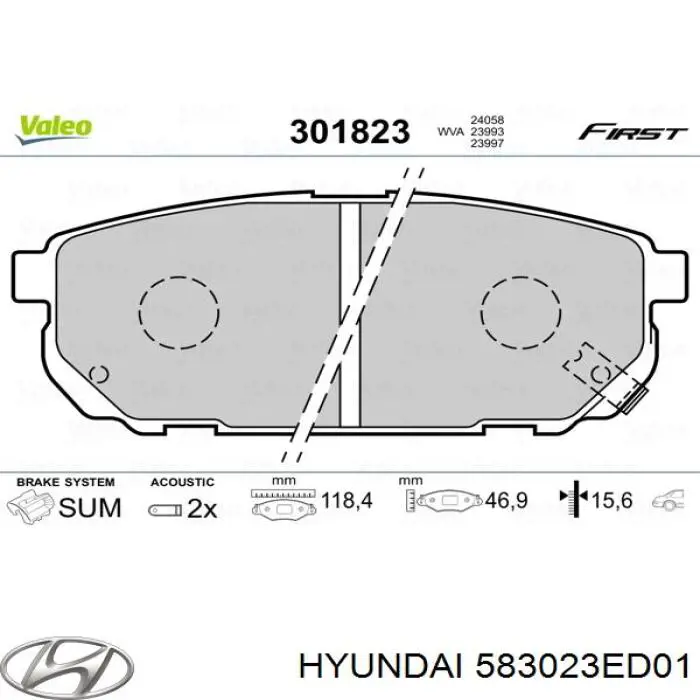 Sapatas do freio traseiras de disco Hyundai/Kia 583023ED01 preço, a partir de 25,88 USD