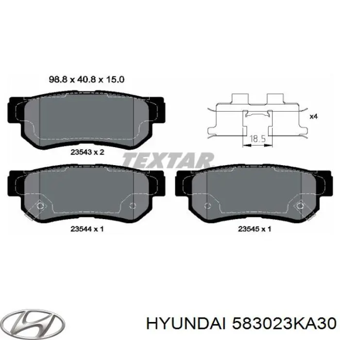 Sapatas do freio traseiras de disco Hyundai/Kia 583023KA30 preço, a partir de 17,08 USD