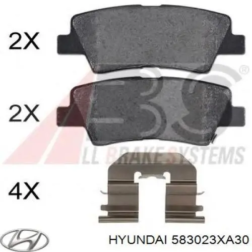 Sapatas do freio traseiras de disco Hyundai/Kia 583023XA30 preço, a partir de 24,33 USD