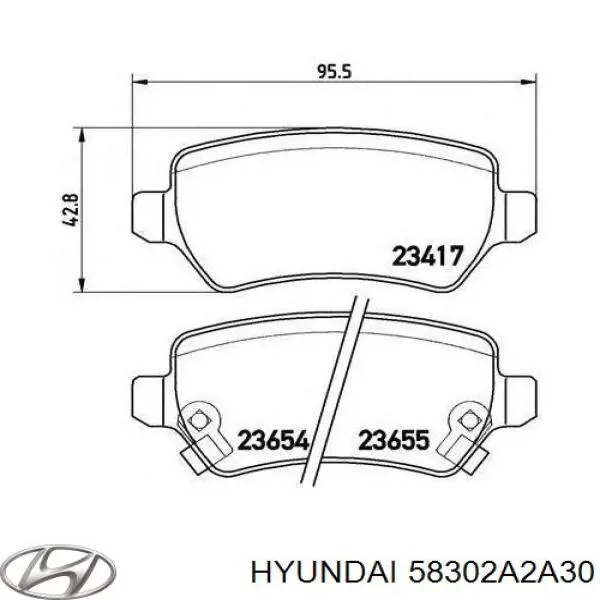 58302A2A30 Hyundai/Kia Sapatas do freio traseiras de disco
