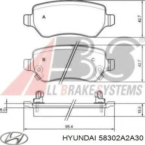 Compre 58302A2A30 Hyundai/Kia Sapatas do freio traseiras de disco