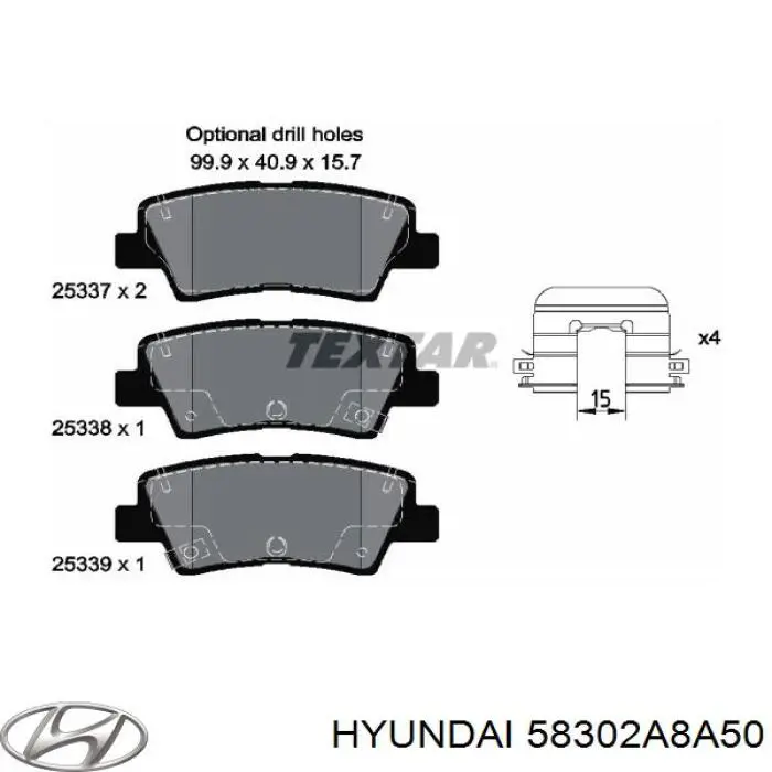 Compre 58302A8A50 Hyundai/Kia Sapatas do freio traseiras de disco