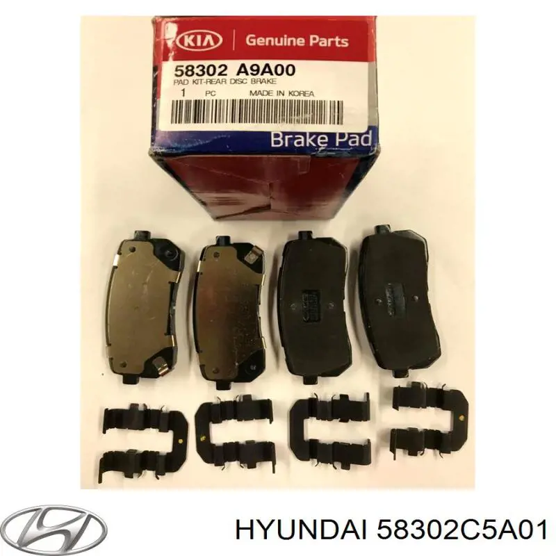58302C5A01 Hyundai/Kia Sapatas do freio traseiras de disco
