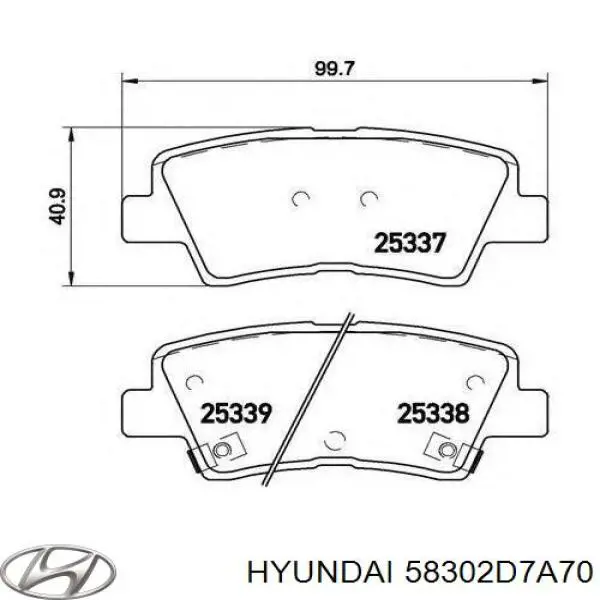 58302D7A70 Hyundai/Kia Sapatas do freio traseiras de disco