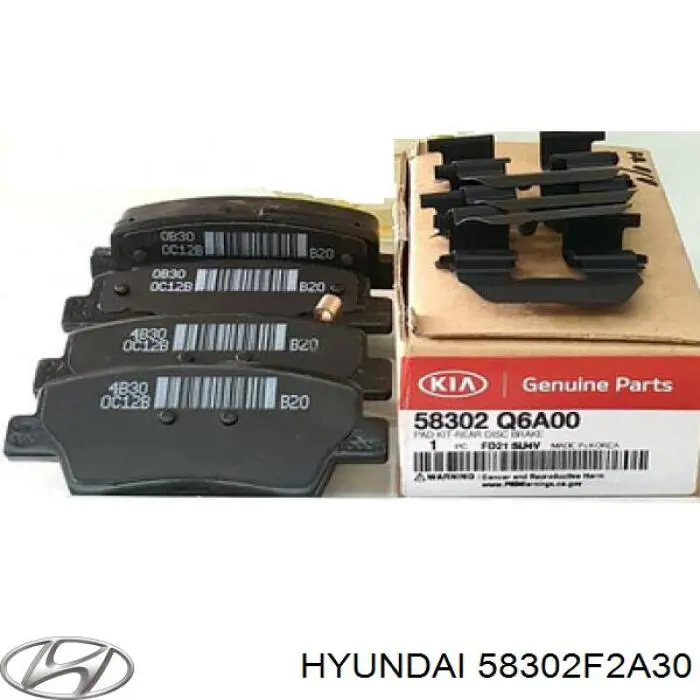 Sapatas do freio traseiras de disco Hyundai/Kia 58302F2A30 preço, a partir de 24,33 USD