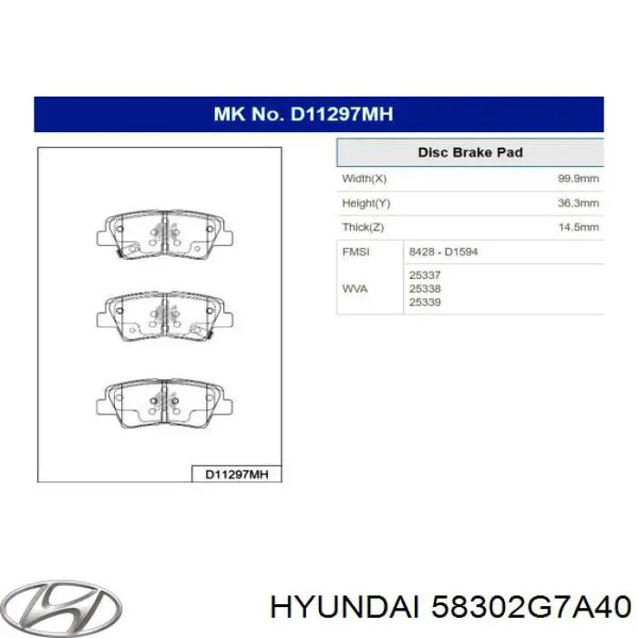 Compre 58302G7A40 Hyundai/Kia Sapatas do freio traseiras de disco