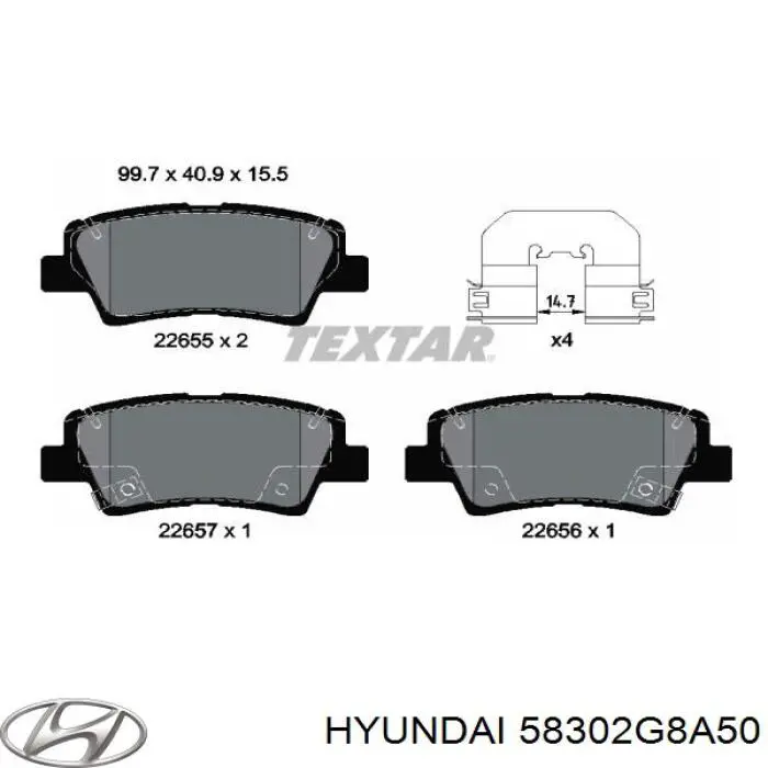 Compre 58302G8A50 Hyundai/Kia Sapatas do freio traseiras de disco