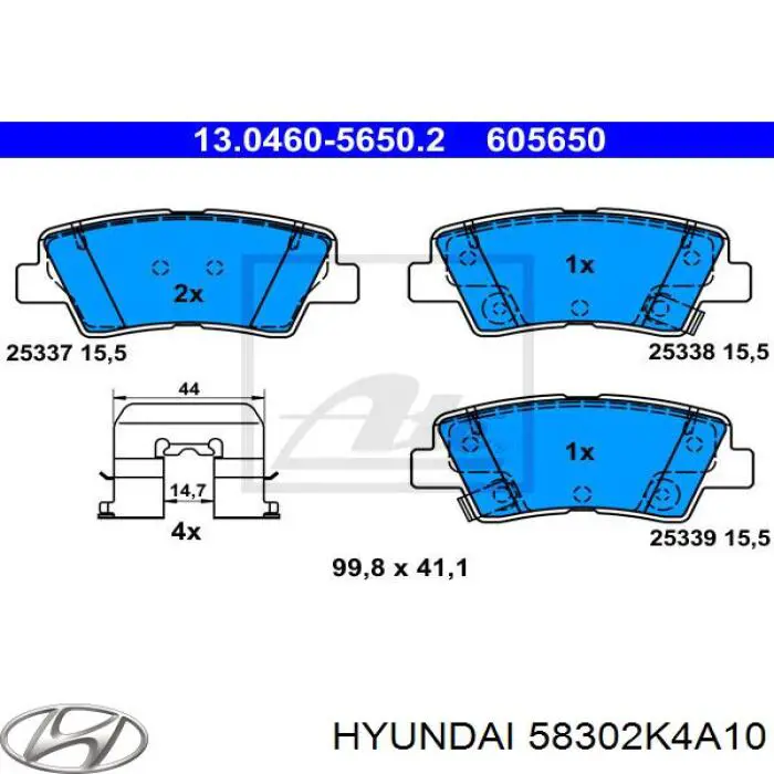 Compre 58302K4A10 Hyundai/Kia Sapatas do freio traseiras de disco