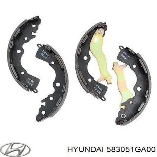 583051GA00 Hyundai/Kia Sapatas do freio traseiras de tambor