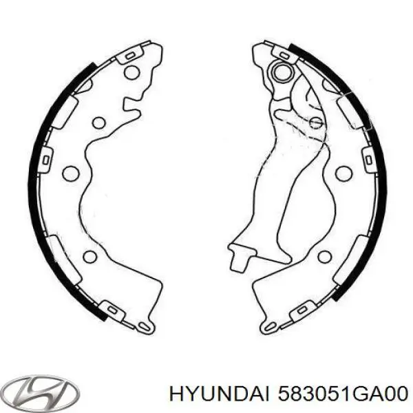 Compre 583051GA00 Hyundai/Kia Sapatas do freio traseiras de tambor