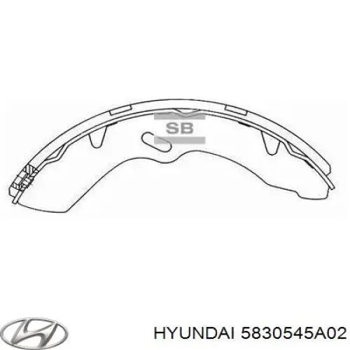 5830545A02 Hyundai/Kia Sapatas do freio traseiras de tambor