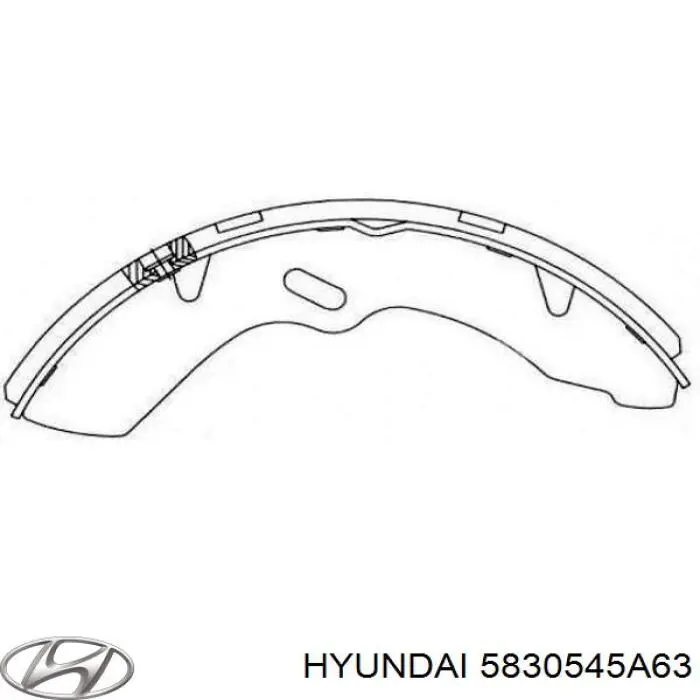 5830545A63 Hyundai/Kia Sapatas do freio traseiras de tambor