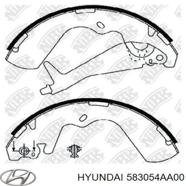 583054AA00 Hyundai/Kia Sapatas do freio traseiras de tambor