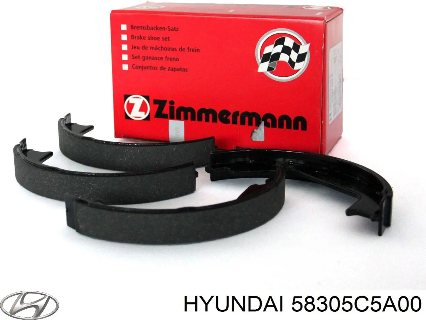 58305C5A00 Hyundai/Kia Sapatas do freio traseiras de tambor