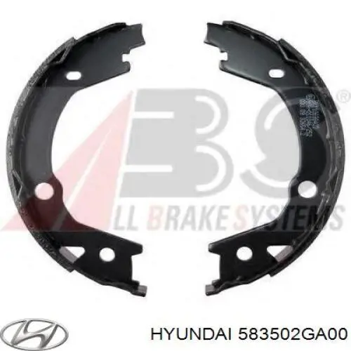 583502GA00 Hyundai/Kia Sapatas do freio traseiras de tambor