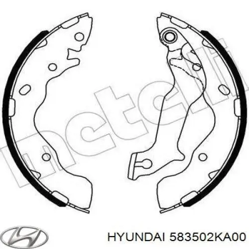 Compre 583502KA00 Hyundai/Kia Sapatas do freio traseiras de tambor