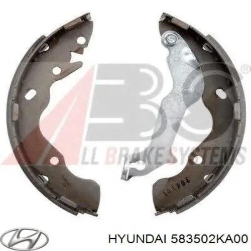 583502KA00 Hyundai/Kia Sapatas do freio traseiras de tambor