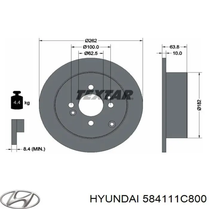 Compre 584111C800 Hyundai/Kia Disco do freio traseiro