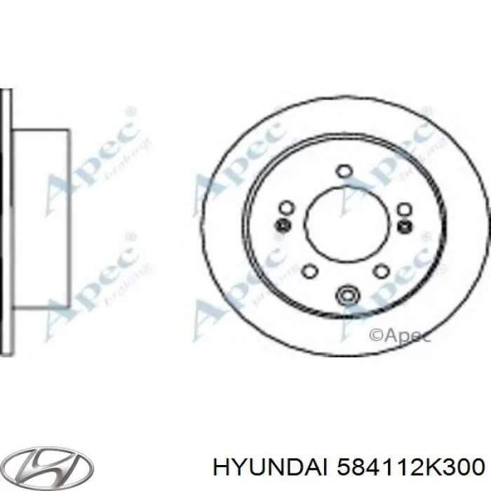 Disco do freio traseiro Hyundai/Kia 584112K300 preço, a partir de 64,55 USD